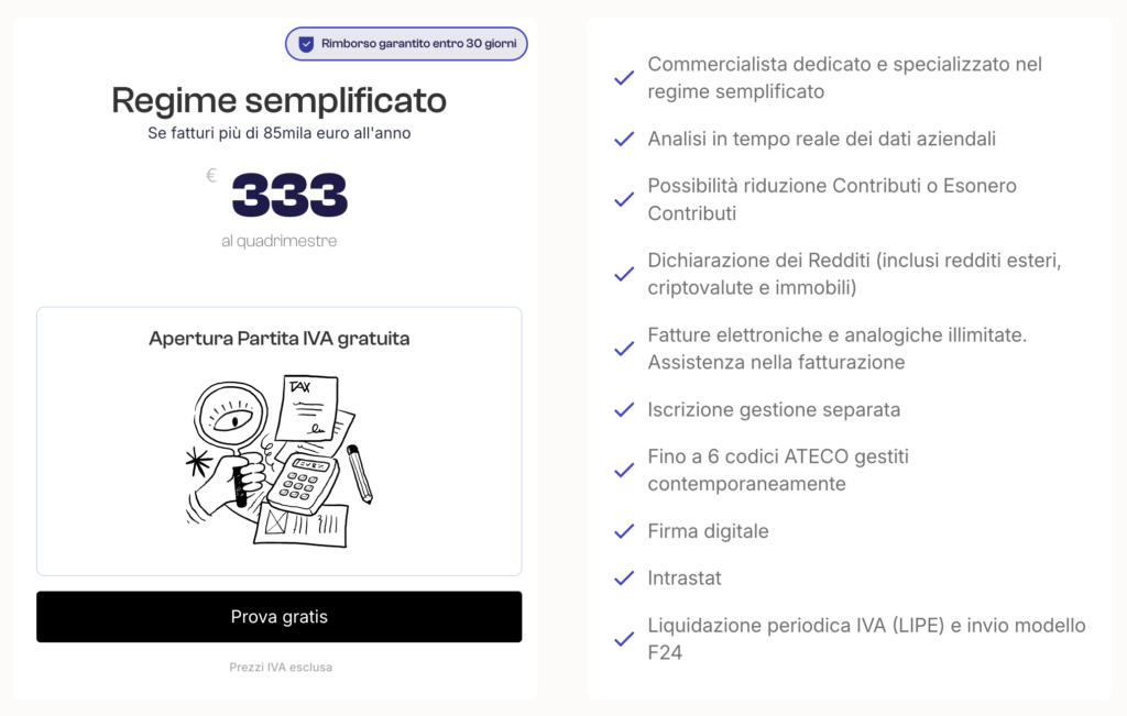 commercialista online regime semplificato