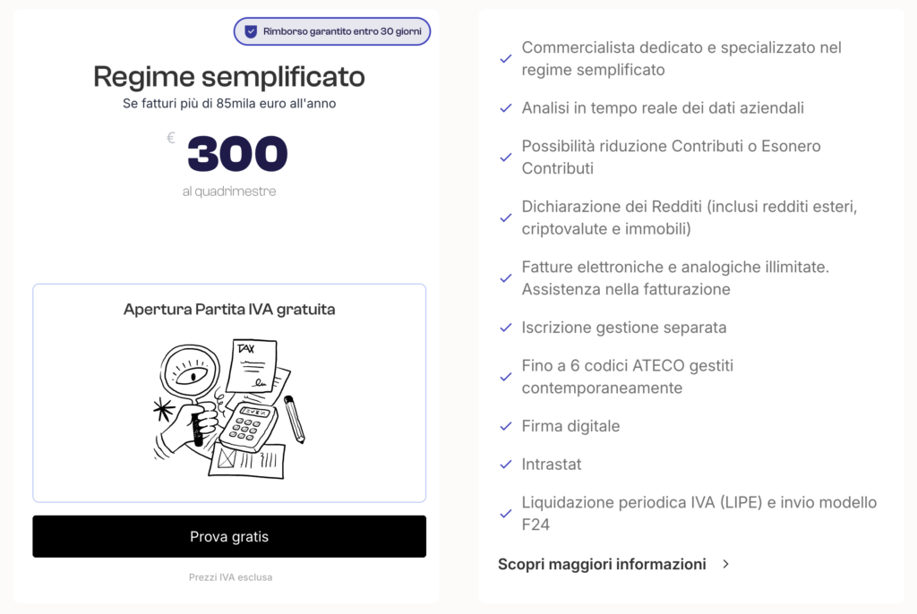 commercialista online regime semplificato