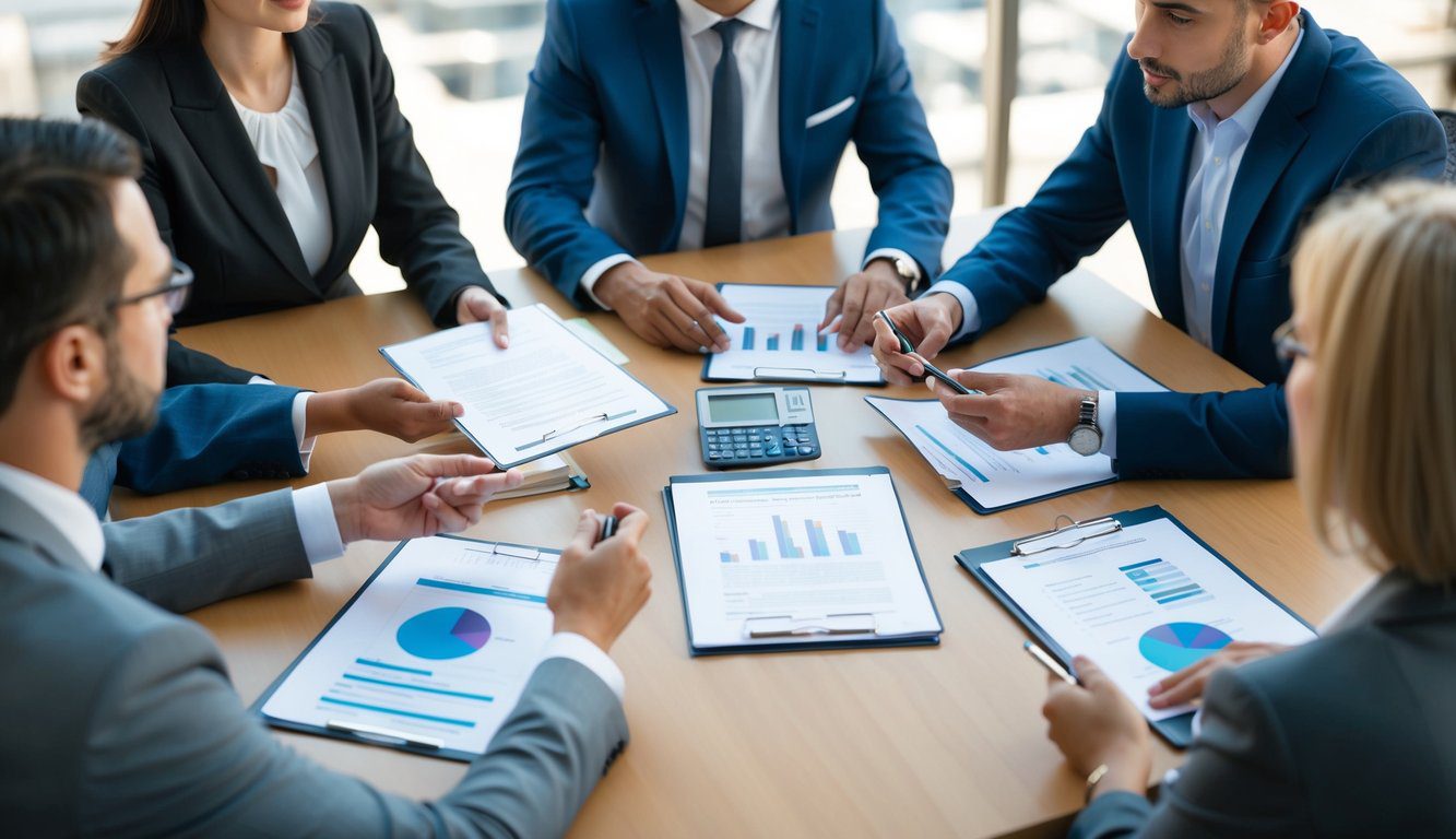 Un gruppo di persone sedute attorno a un tavolo, discutendo e rivedendo documenti relativi alla gestione e all'amministrazione di una societ&agrave; S.A.S.