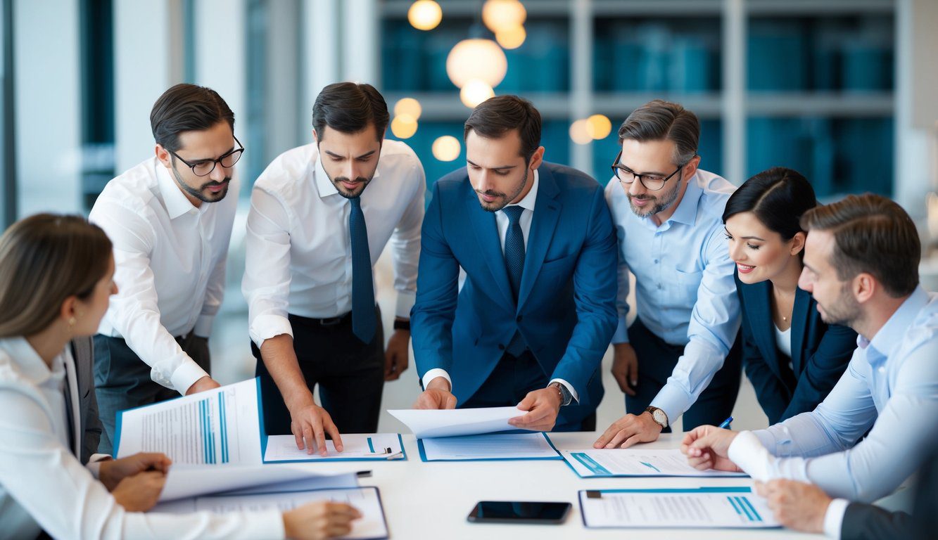 Cassa Forense: Cos'è, Come Funziona, Soggetti Obbligati, Iscrizione, Servizi, Contributi e Pensione (2026) 6 Un gruppo di architetti si riunisce attorno a un tavolo, discutendo e rivedendo documenti relativi ai servizi forniti dalla Cassa Geometri